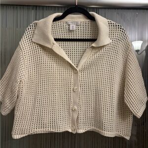 Sincerely Jules Cream Knit Open-Weave Cardigan